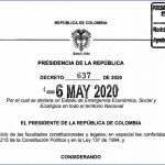 Decreto No 637.- Se declara el Estado de Emergencia Económica, Social y Ecológica en el país.