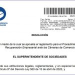 Se aprueba el reglamento para el Procedimiento de Recuperación Empresarial ante las Cámaras de Comercio.