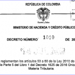 Se reglamentan los articulos 53 a 660 de la ley 2010 de 2019 y se sustituye el titulo 7 de la parte 5 del libro 1 del decreto 1625 de 2016 , Único Reglamentario en Materia Tributaria.