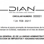 Se informa el precio promedio de transacciones de los diferentes títulos que se transan en la Bolsa, realizadas en el mes de diciembre de 2020.