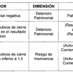 Alertas y criterios sobre deterioros patrimoniales y riesgos de insolvencia.