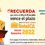 Estas son las fechas para declarar el ReteICA del tercer bimestre de 2022.